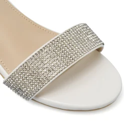 Sandali Bianchi da Bambina con strass decorativi Dieci Baci