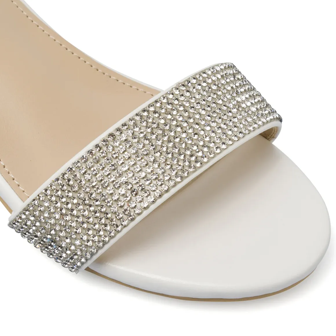 Sandali Bianchi da Bambina con strass decorativi Dieci Baci