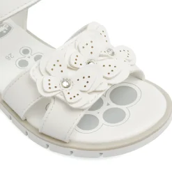Sandali Bianchi da Bambina con farfalle decorative e strappo Chicco