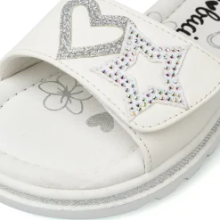 Sandali bianchi da Bambina con stelle e cuori e strass Dieci Baci