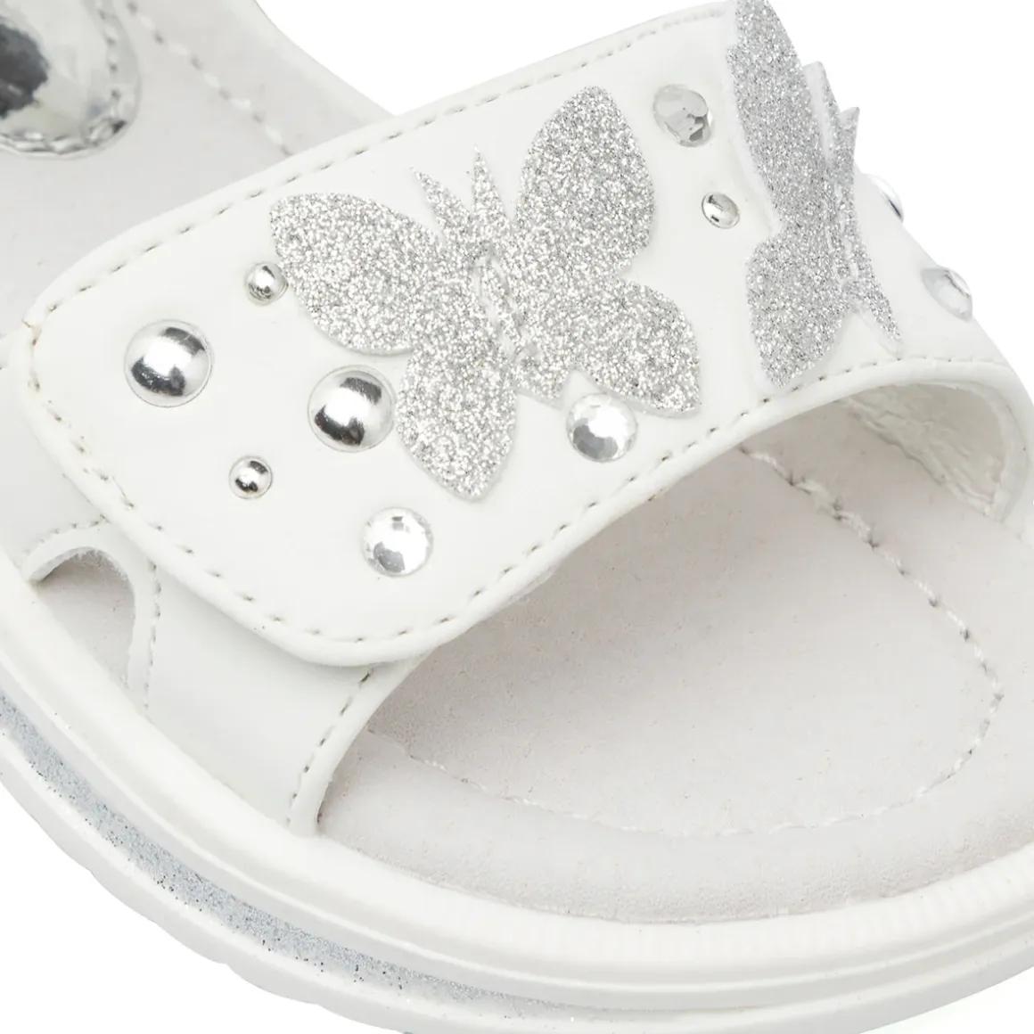 Sandali bianchi da Bambina con farfalle e doppio strappo Le scarpe di Alice