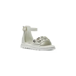Sandali bianchi da Bambina con cinturini e strass Le scarpe di Alice