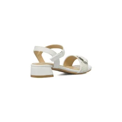 Sandali Bianchi da Bambina con fiore decorativo glitter Dieci Baci