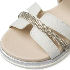 Sandali bianchi da Bambina con strass e strappo Le scarpe di Alice