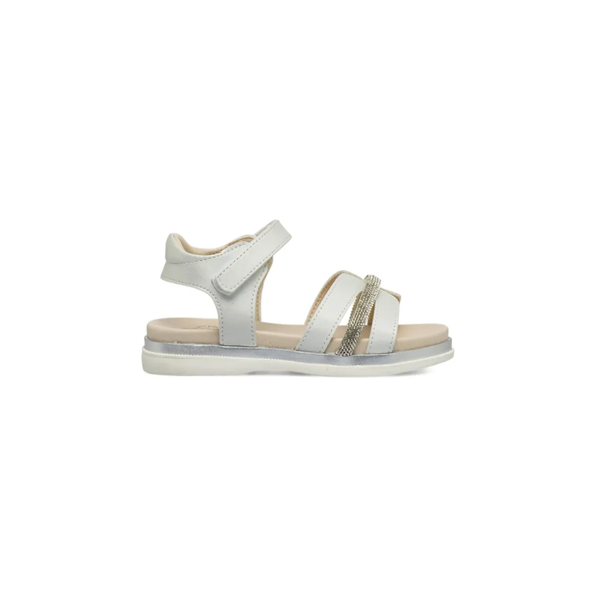 Sandali bianchi da Bambina con strass e strappo Le scarpe di Alice