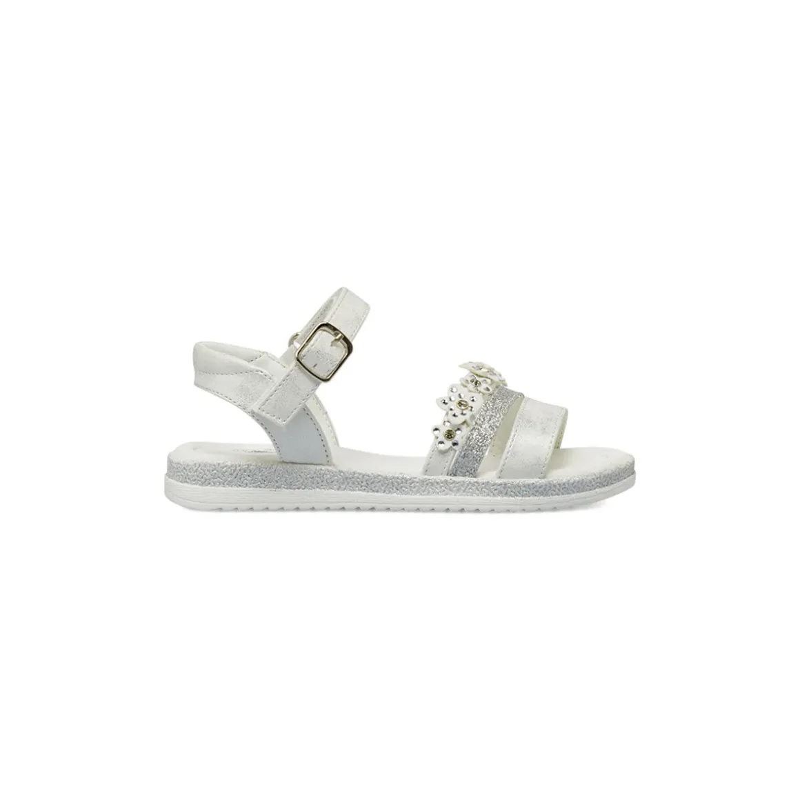 Sandali bianchi da Bambina con fiori e glitter Le scarpe di Alice