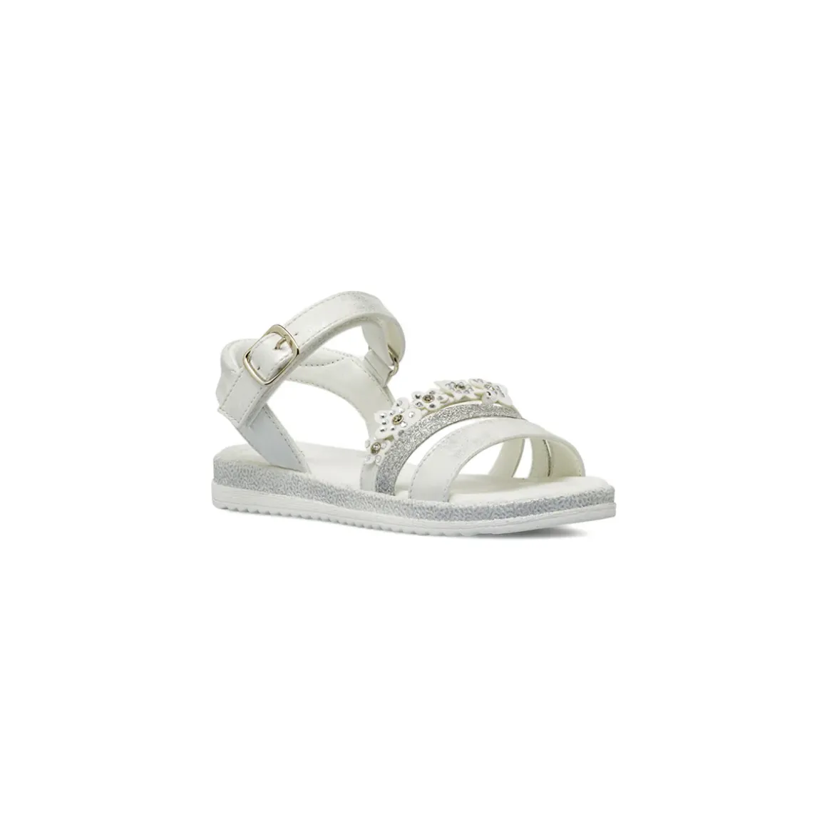 Sandali bianchi da Bambina con fiori e glitter Le scarpe di Alice