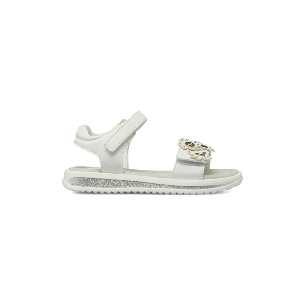 Sandali bianchi da Bambina con fiori strass Le scarpe di Alice