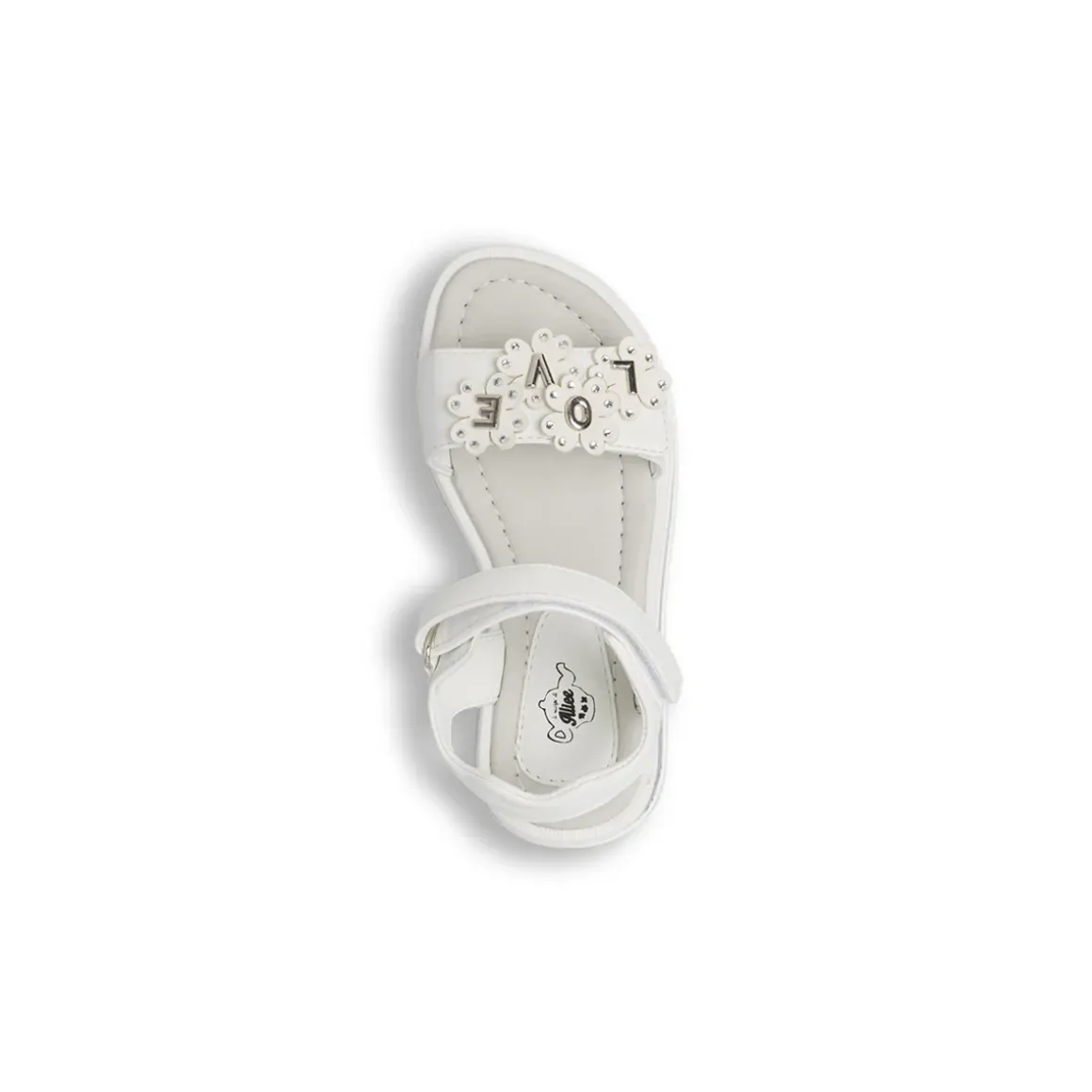 Sandali bianchi da Bambina con fiori strass Le scarpe di Alice