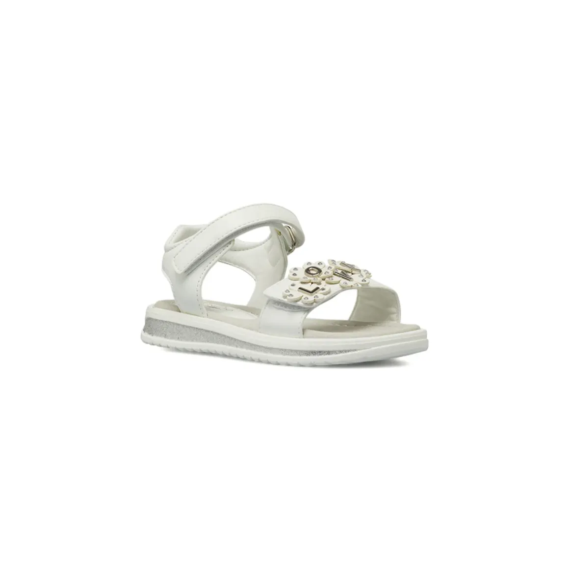 Sandali bianchi da Bambina con fiori strass Le scarpe di Alice