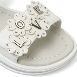 Sandali bianchi da Bambina con fiori strass Le scarpe di Alice