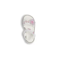 Sandali bianchi da Bambina con fiore rosa glitter Le scarpe di Alice