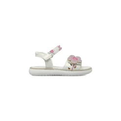 Sandali bianchi da Bambina con fiore rosa glitter Le scarpe di Alice