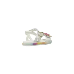 Sandali bianchi da Bambina con dettaglio arcobaleno Le scarpe di Alice