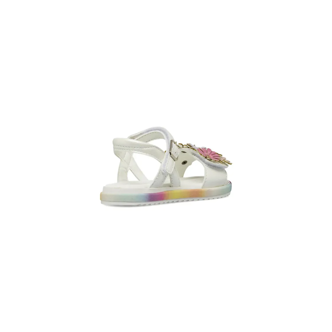 Sandali bianchi da Bambina con dettaglio arcobaleno Le scarpe di Alice
