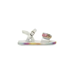 Sandali bianchi da Bambina con dettaglio arcobaleno Le scarpe di Alice