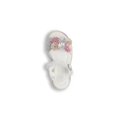 Sandali bianchi da Bambina con dettaglio arcobaleno Le scarpe di Alice