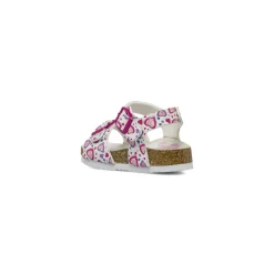 Sandali bianchi da Bambina con cuori e soletta in pelle Settenote