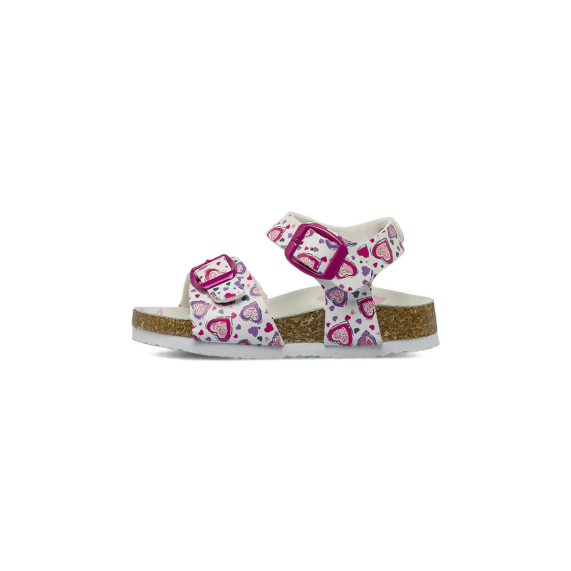 Sandali bianchi da Bambina con cuori e soletta in pelle Settenote