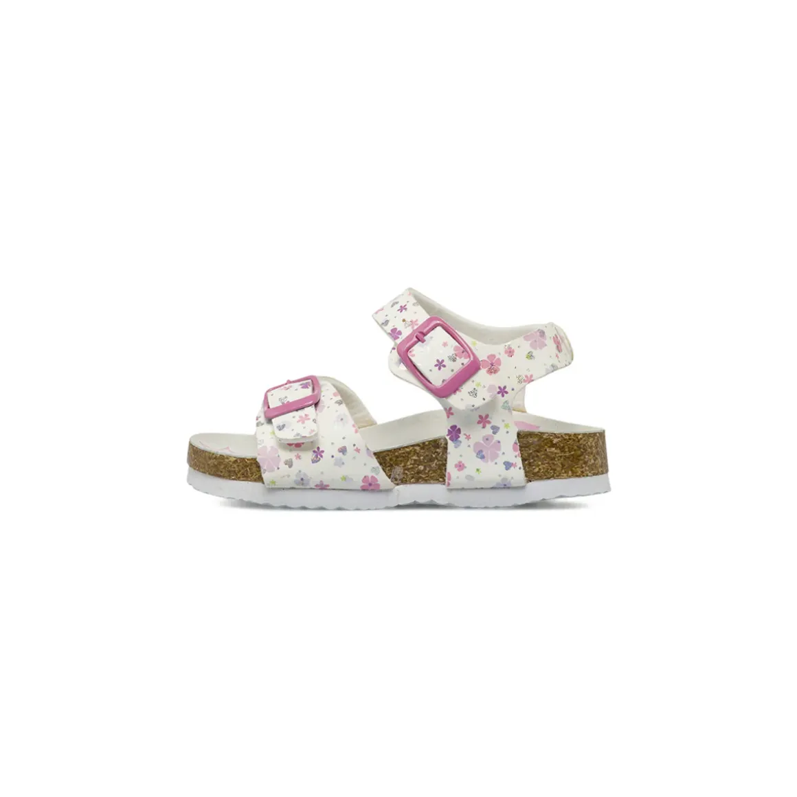 Sandali bianchi da Bambina con fiori e cuori glitterati Settenote