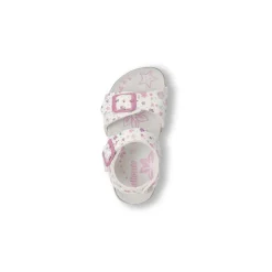 Sandali bianchi da Bambina con fiori e cuori glitterati Settenote