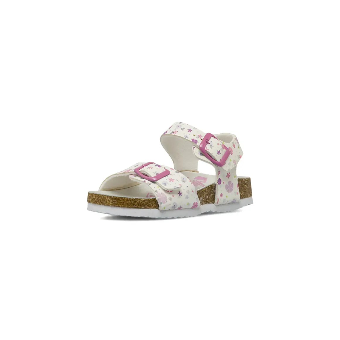 Sandali bianchi da Bambina con fiori e cuori glitterati Settenote