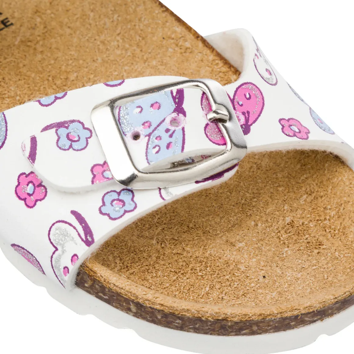 Sandali Bianchi da Bambina con stampa farfalle in contrasto Settenote