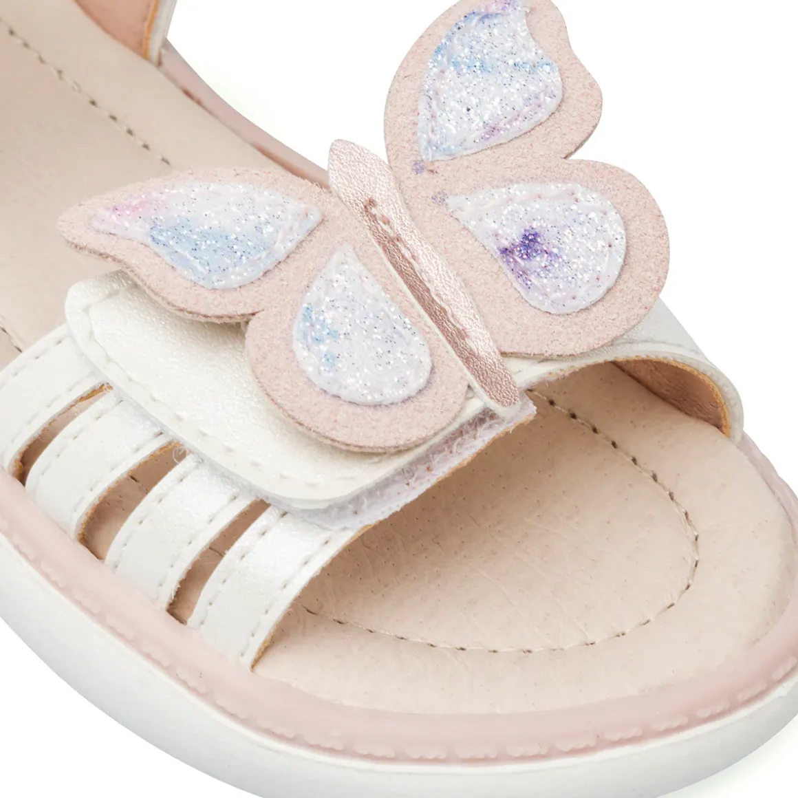 Sandali bianchi da Bambina con decorazione farfalla Le scarpe di Alice