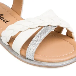 Sandali bianchi da Bambina con dettaglio glitter Dieci Baci