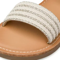 Sandali Bianchi da Bambina con fascia e Strass Dieci Baci