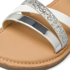 Sandali Bianchi da Bambina con dettaglio Glitter Dieci Baci