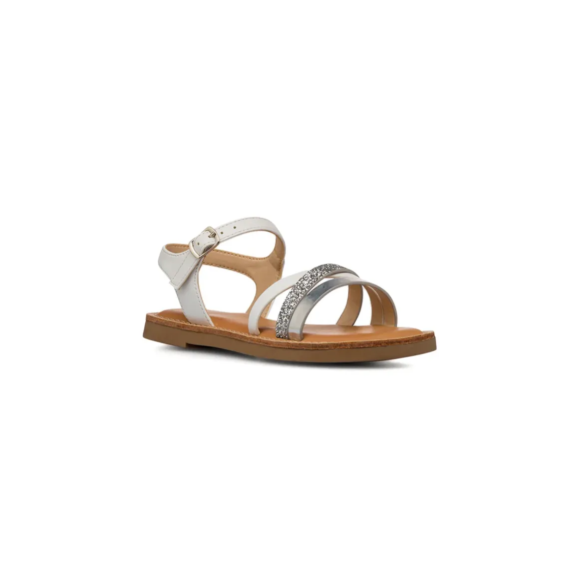 Sandali Bianchi da Bambina con dettaglio Glitter Dieci Baci