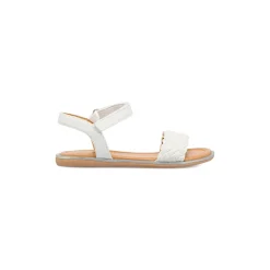 Sandali bianchi da bambina con fascia intrecciata e strappo Dieci Baci