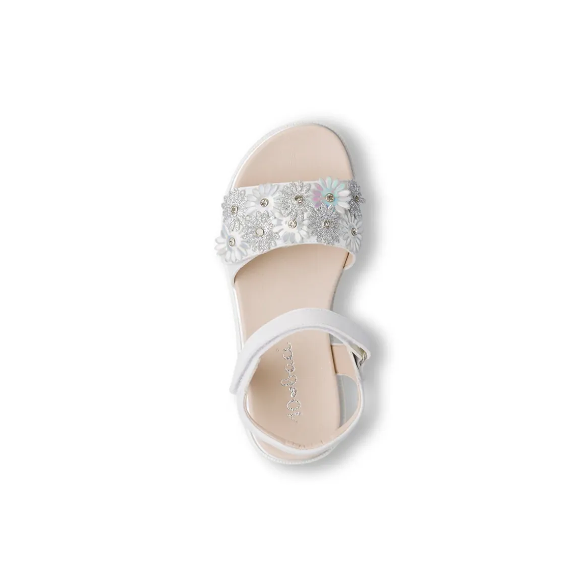 Sandali bianchi da Bambina con fiori e glitter Dieci Baci