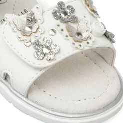 Sandali bianchi da Bambina con fiori e farfalle Le scarpe di Alice