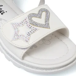 Sandali bianchi da Bambina Dieci Baci con stelle e cuori