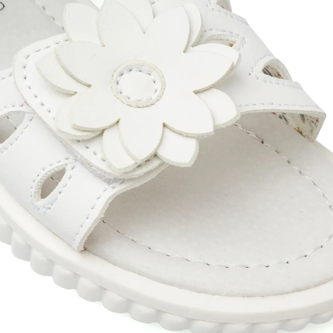 Sandali bianchi da Bambina Le scarpe di Alice con fiore