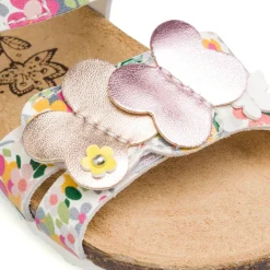 Sandali bianchi da bambina Primigi con stampa colorata e farfalle