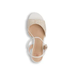 Sandali bianchi da Donna con tacco 6 cm effetto rafia Swish Jeans