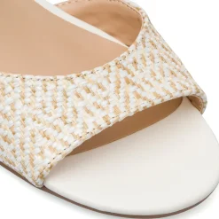 Sandali bianchi da Donna con tacco 6 cm effetto rafia Swish Jeans