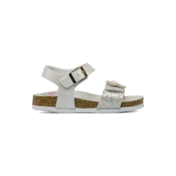 Sandali bianchi da Ragazza con glitter e sottopiede in pelle Settenote