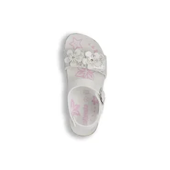 Sandali bianchi da Ragazza con glitter e sottopiede in pelle Settenote