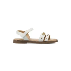 Sandali bianchi da Ragazza con charms strass e borchie Dieci Baci