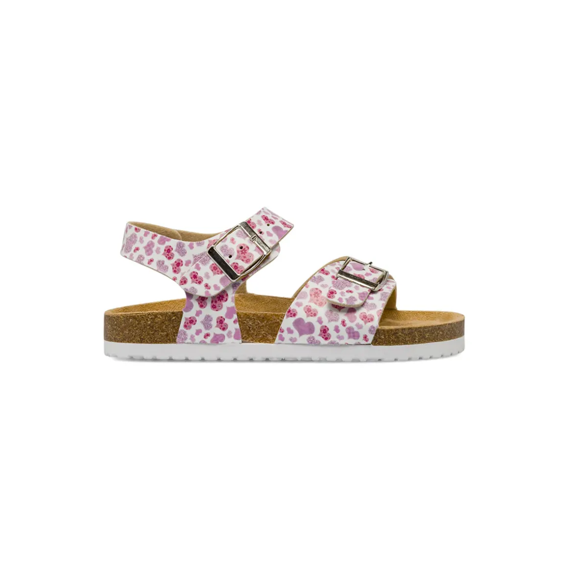Sandali bianchi da Ragazza con stampa cuori rosa Dieci Baci