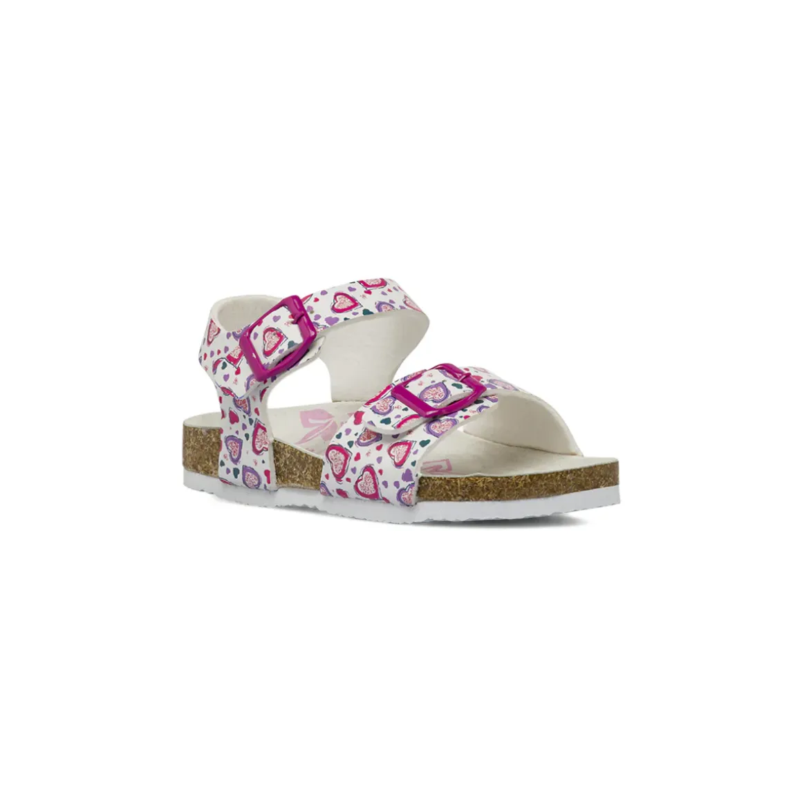 Sandali bianchi da Ragazza con cuori e soletta in pelle Settenote