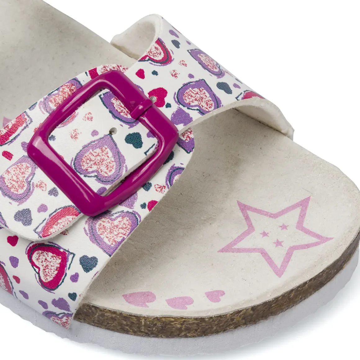 Sandali bianchi da Ragazza con cuori e soletta in pelle Settenote