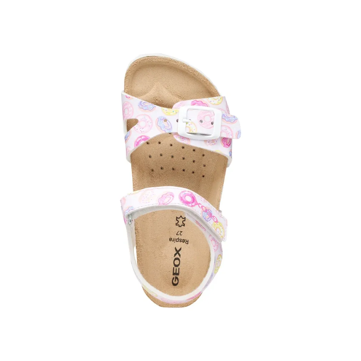 Sandali bianchi da Ragazza con stampa donut e suola traspirante Geox