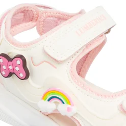 Sandali Bianchi da Ragazza con inserti rosa e patch rosa e arcobaleno Lumberjack