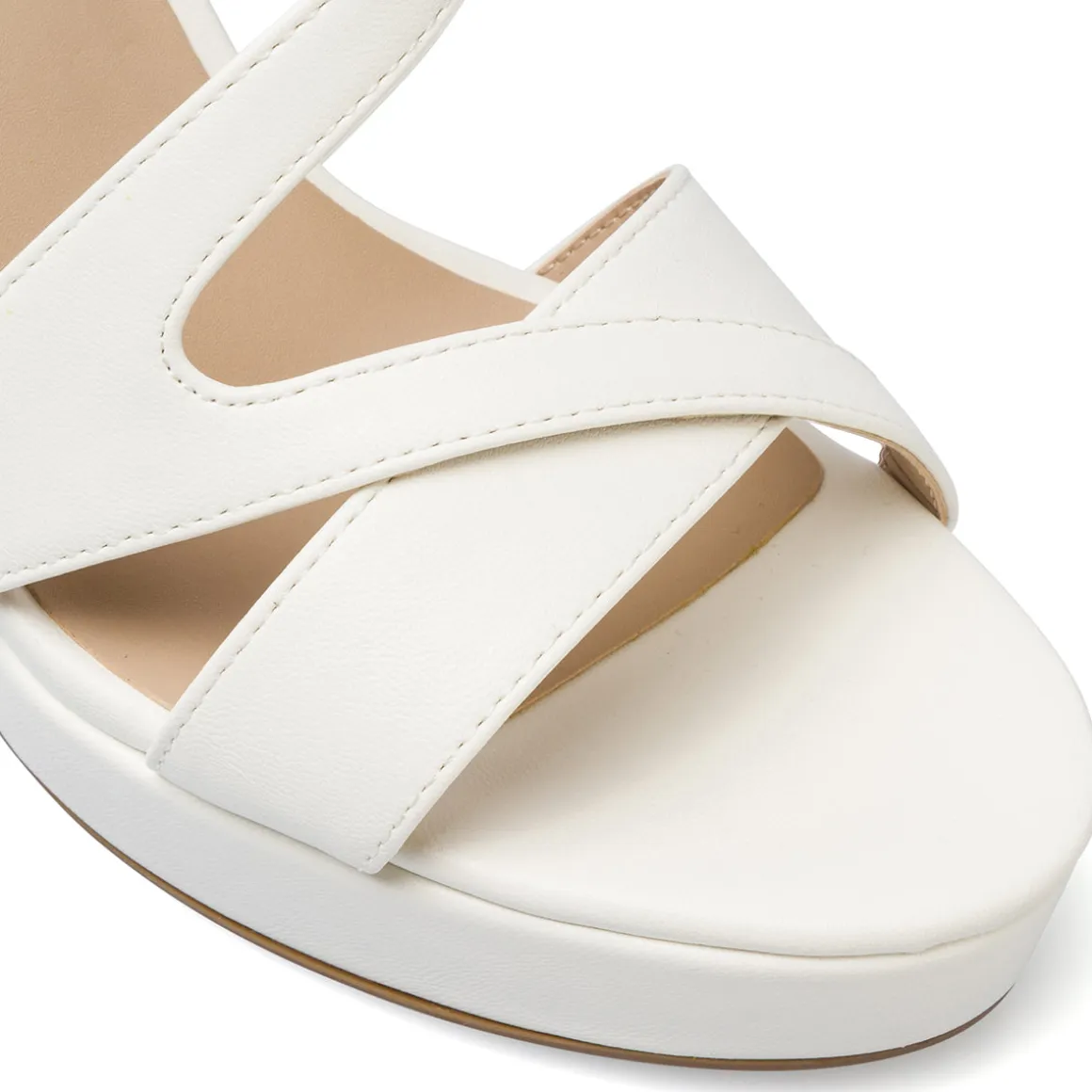 Sandali bianchi Donna con tacco a colonna 12 cm Lora Ferres