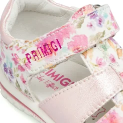Sandali Bianchi e rosa da Bambina Primi Passi con stampa fiori Primigi